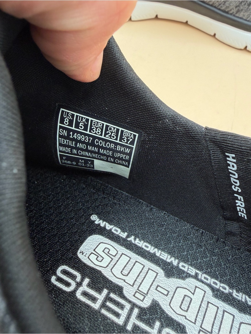 Skechers Athletic Women’s Size 8 Slip-On Sneakers - Charcoal & White - Picture 7 of 8